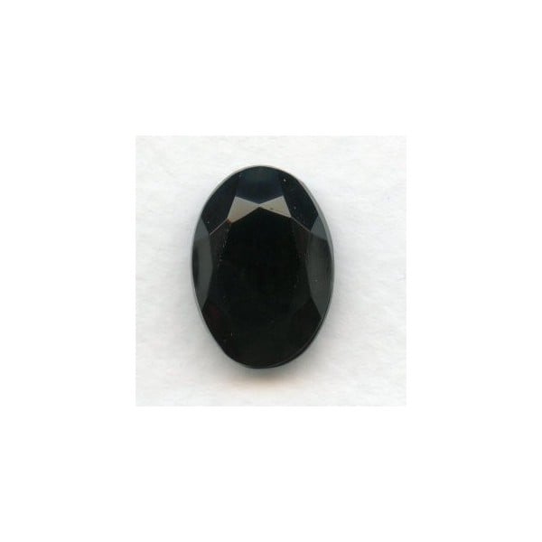 Jet Glass Jewelry Stone Faceted Oval 18x13mm