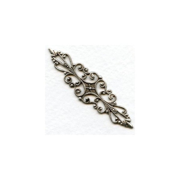Splendid Bar Style Filigree Oxidized Silver (1)