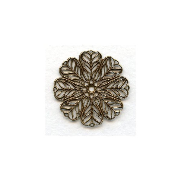 ^Round Filigree Bases 37mm Oxidized Brass (3)
