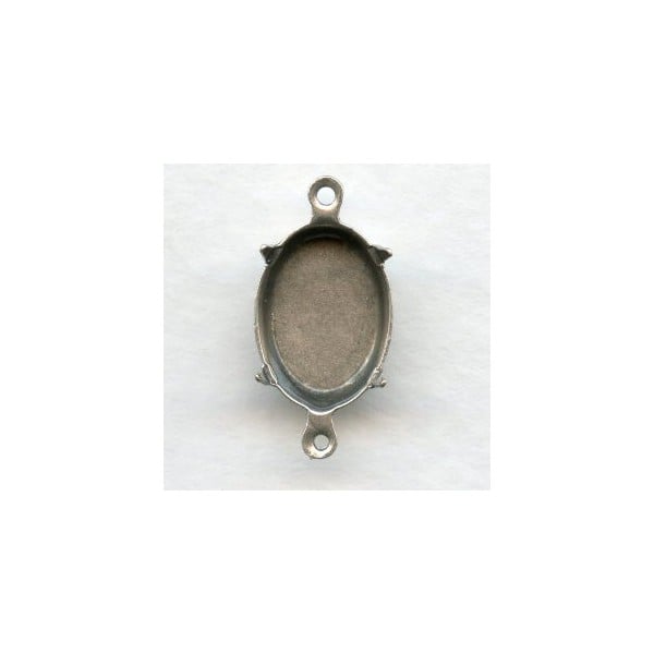 Connector Settings with 2 Loops Oxidized Silver 14x10mm (12)