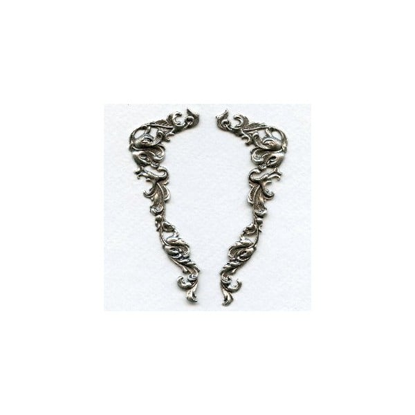 Corner Details Grand Victorian Style Oxidized Silver (1 pair)
