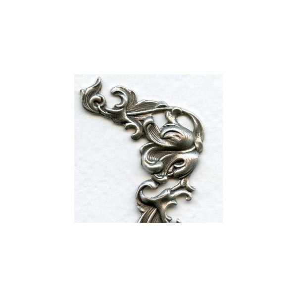 Corner Details Grand Victorian Style Oxidized Silver (1 pair) - Image 2