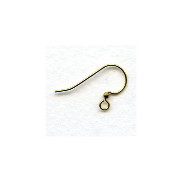 Simple Hook and Bead Earring Findings Raw Brass (24)