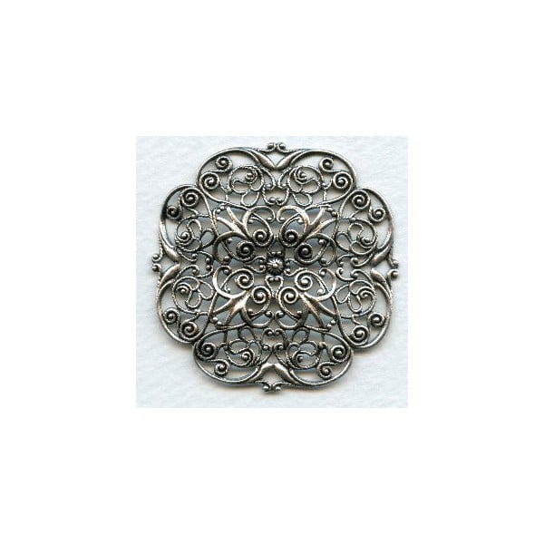 Ornate Filigree Oxidized Silver 47mm (1)