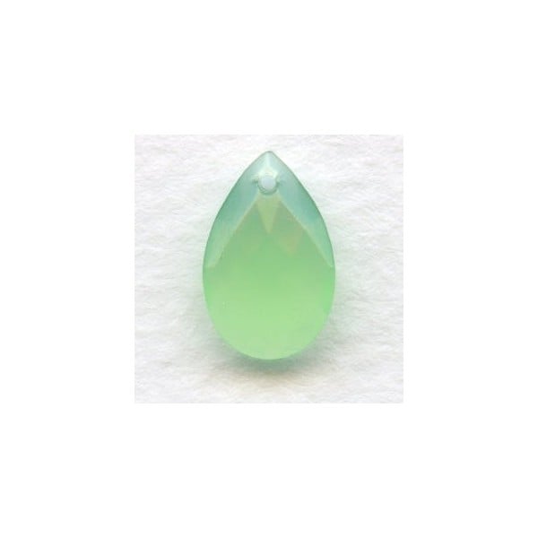 Briolette Green Opal 13x8.5mm Pear Shape Glass Pendant