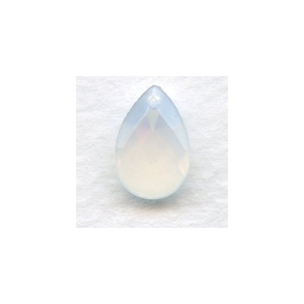 ^Briolette White Opal 13x8.5mm Pear Shape Glass Pendant