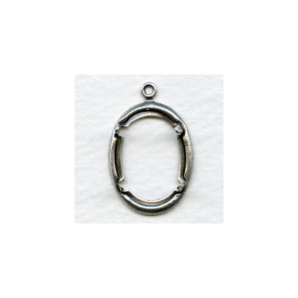 Smooth Edge Oxidized Silver Settings 18x13mm (6)