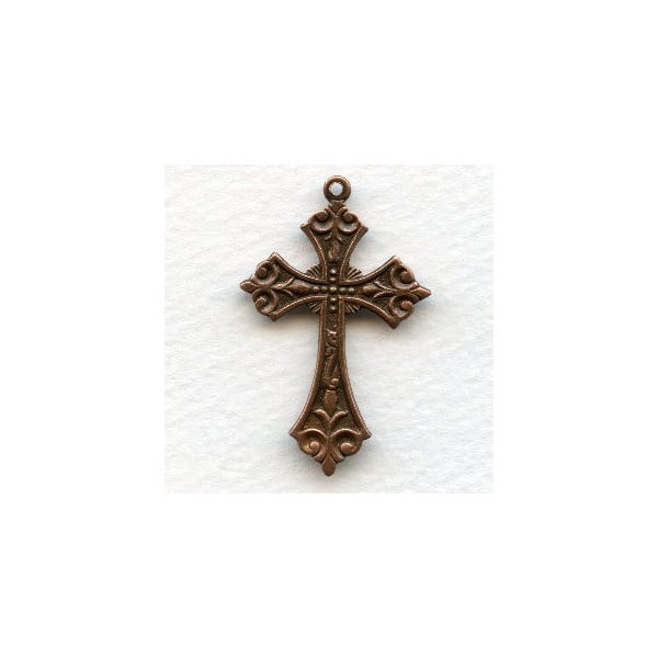Ornate Small Cross Pendants Oxidized Copper (3)