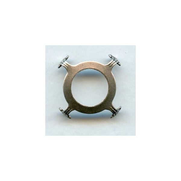 Open Back Turtle Settings 18mm Oxidized Silver (6)
