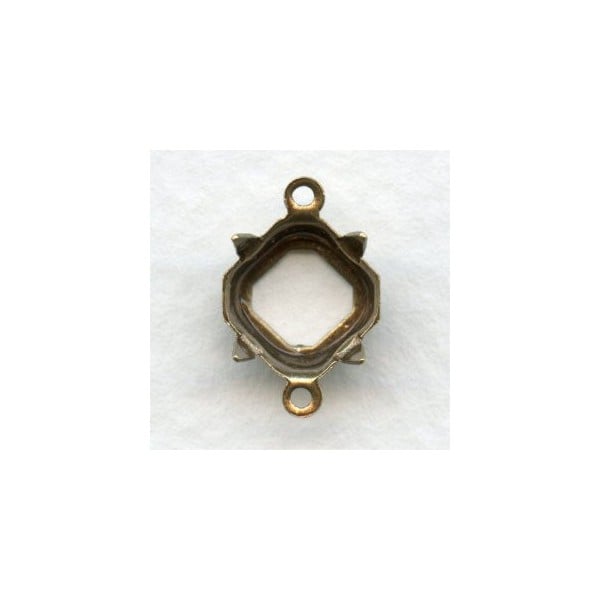 Square Octagon 8mm Setting Connectors Oxidized Brass (12)