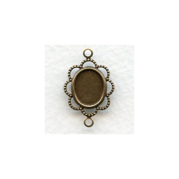 Filigree Setting Connector 10x8mm Oxidized Brass (12)