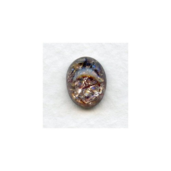 Amethyst Glass Opal Cabochons 10x8mm Handmade (2)