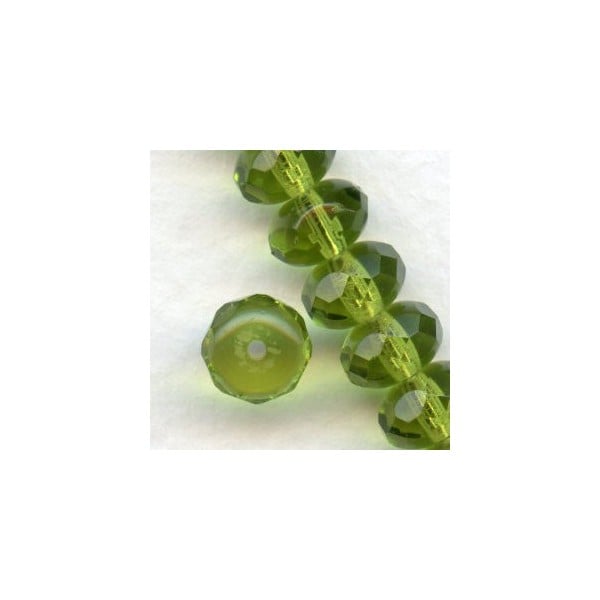 Olivine Donut Spacer Beads Faceted 8x5mm (24)