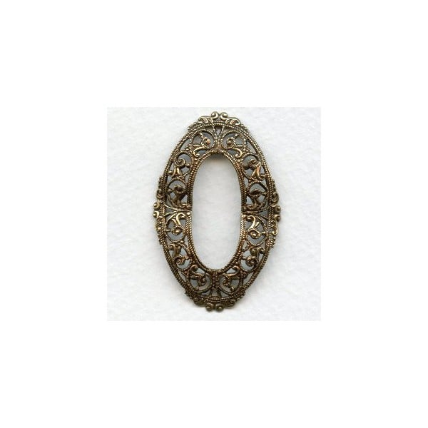 European Filigree Oval Oxidized Brass 48mm (1)