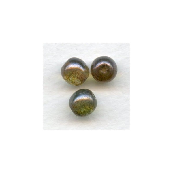 ^Green Luster Effect Smooth Round Glass 8mm Beads