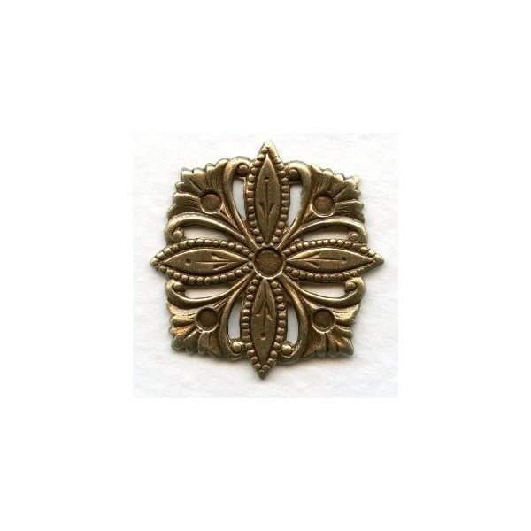 Decorative Square Floral Embellishment Oxidized Brass (4)