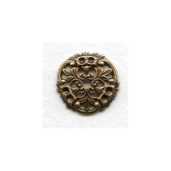 Crest Shape Oxidized Brass 18mm Earring Top