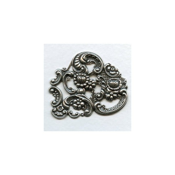 Floral Details and Cutouts Oxidized Silver 53mm