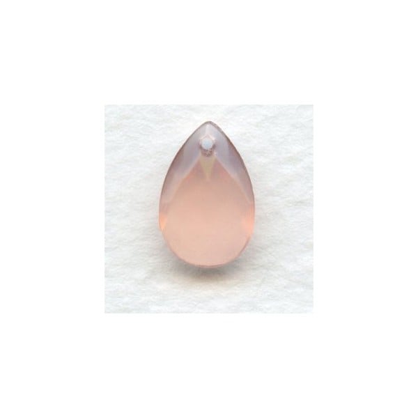 Briolette Pink Opal 13x8.5mm Pear Shape Glass Pendant