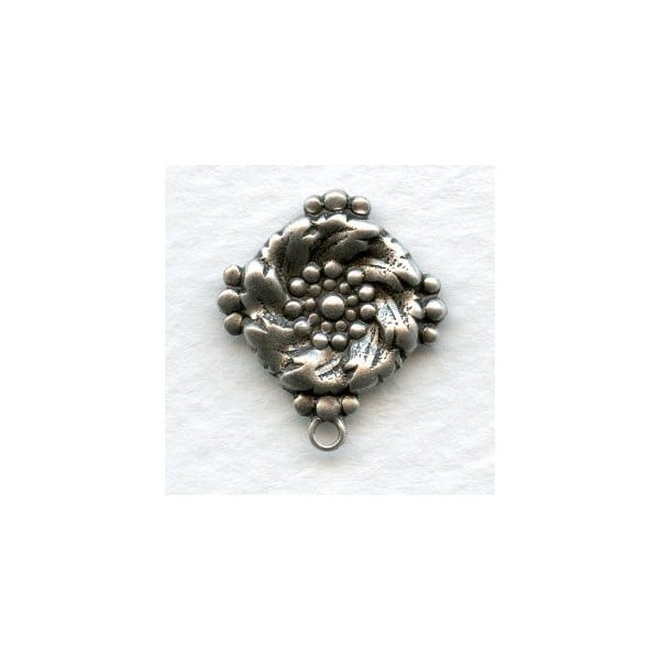 Ornate Pendants for Earring Tops Oxidized Silver 18mm (6)