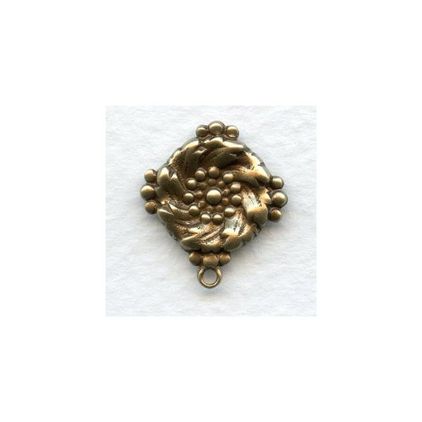 Ornate Pendants for Earring Tops Oxidized Brass 18mm (6)