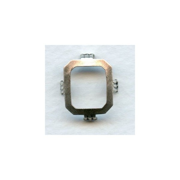 Cushion Octagon Turtle Setting 14x12mm Oxidized Silver (6)