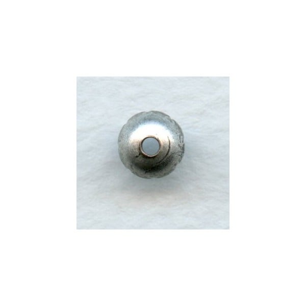 Smooth Scallop Edge Bead Caps Oxidized Silver 6mm (24)