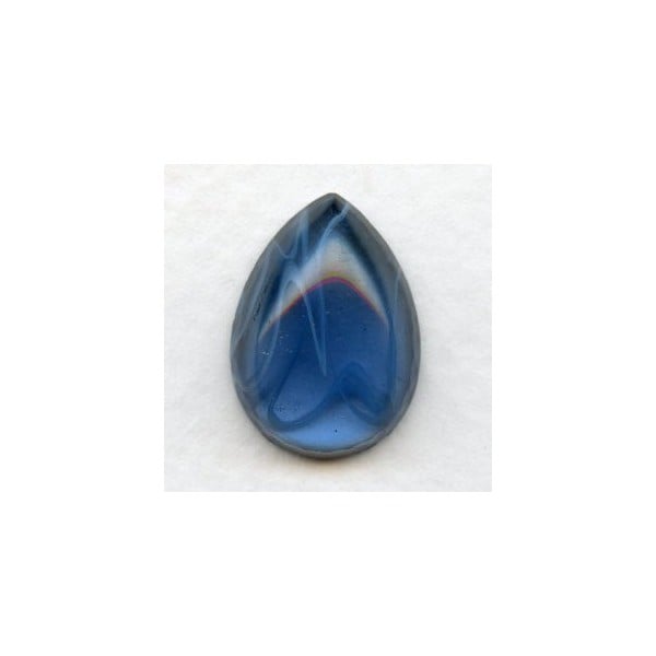 Vintage 18x13mm Pear Glass Cabochon Montana Swirls