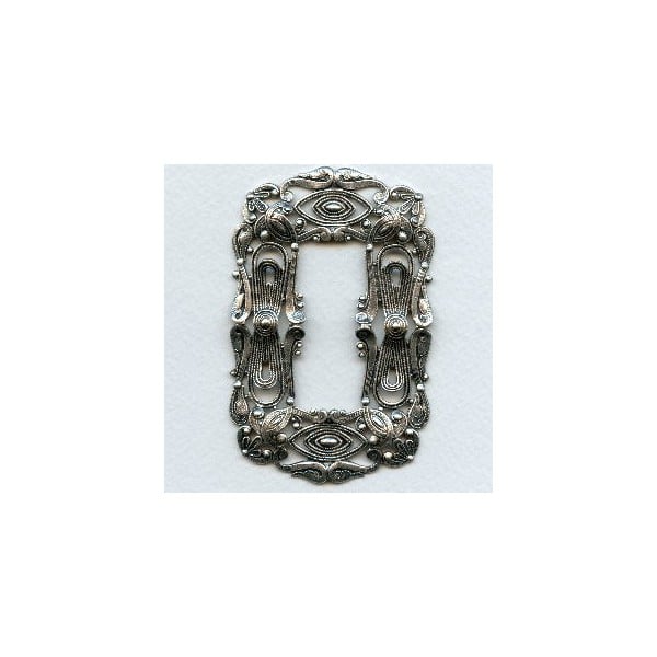 Filigree Framework Oxidized Silver 3 Inches!