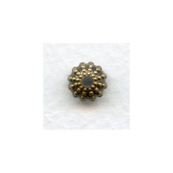 Beaded Detail Bead Caps 7mm Oxidized Brass (24)