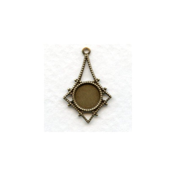 Delicate 7mm Setting Drops Oxidized Brass (12)