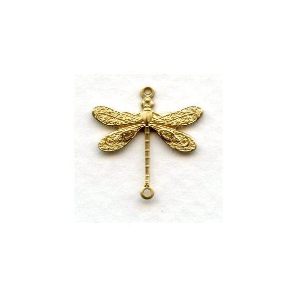 Victorian Style Dragonfly Connectors Raw Brass (12)