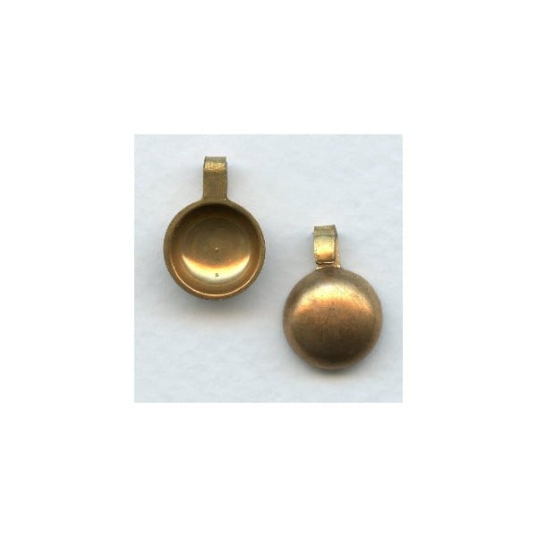 Pearl Cups with Open Loop Raw Brass 10mm (3)