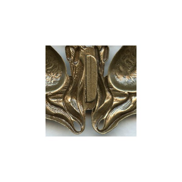 Double Swans Buckle Stampings Oxidized Brass - Image 3
