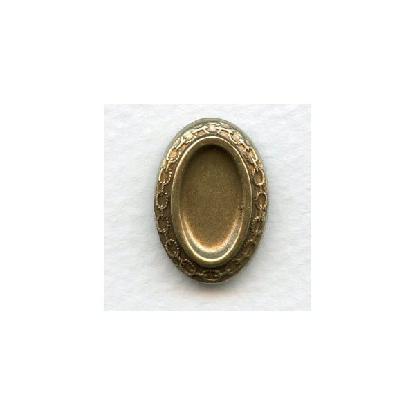 Chain Edged Bases Oxidized Brass 13x7