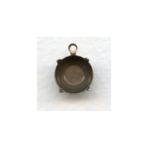 Round 10mm Setting Pendant Oxidized Brass