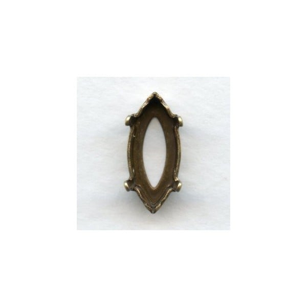 Open Back Navette Settings with Four Holes 15x7mm