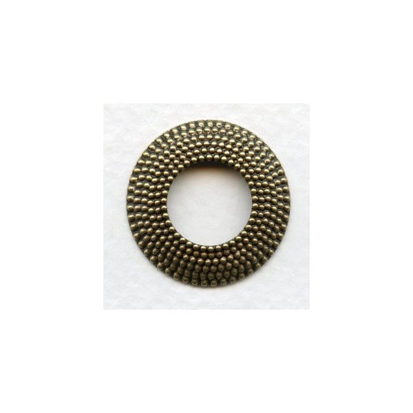 Nailhead Texture Round Frames Oxidized Brass 25mm (6)