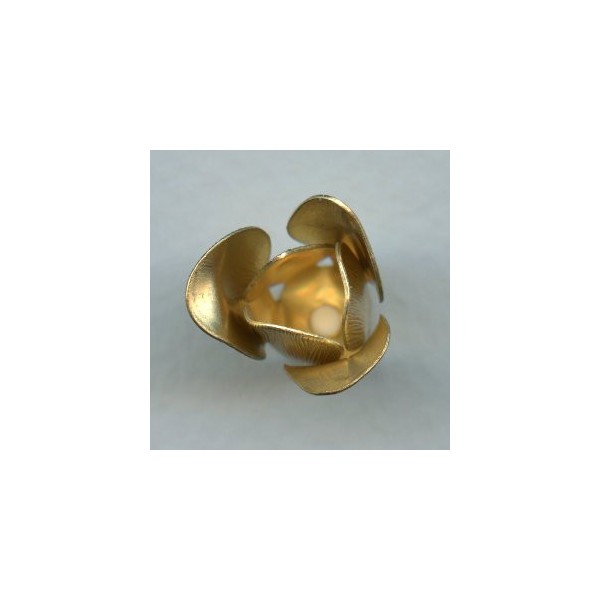 Trumpet Flower Double Layer Bead Caps Raw Brass 18mm (4) - Image 2