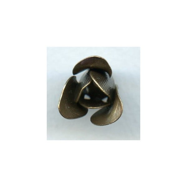 Trumpet Flower Double Layer Bead Caps Oxidized Brass 18mm (4) - Image 2