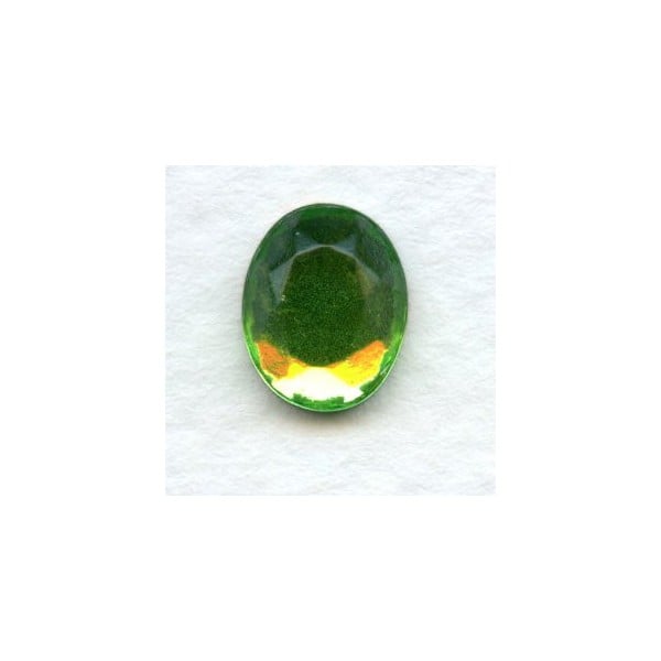Peridot Glass Flat Back Stone 10x8mm Table Top (4)