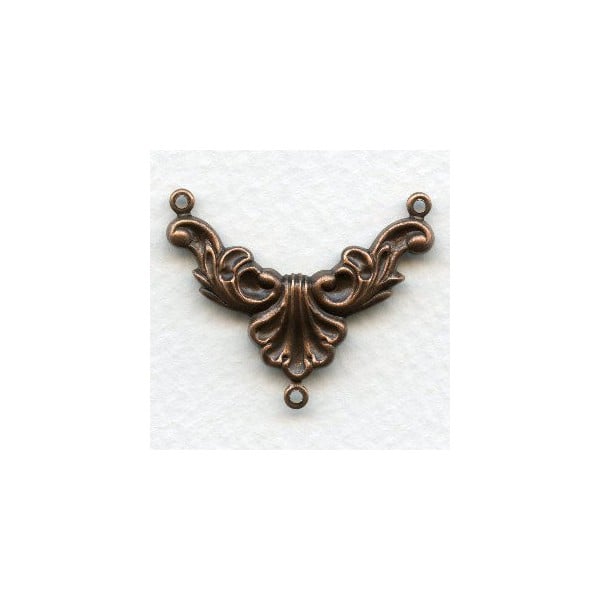 Necklace Connectors Rococo Style Oxidized Copper (6)
