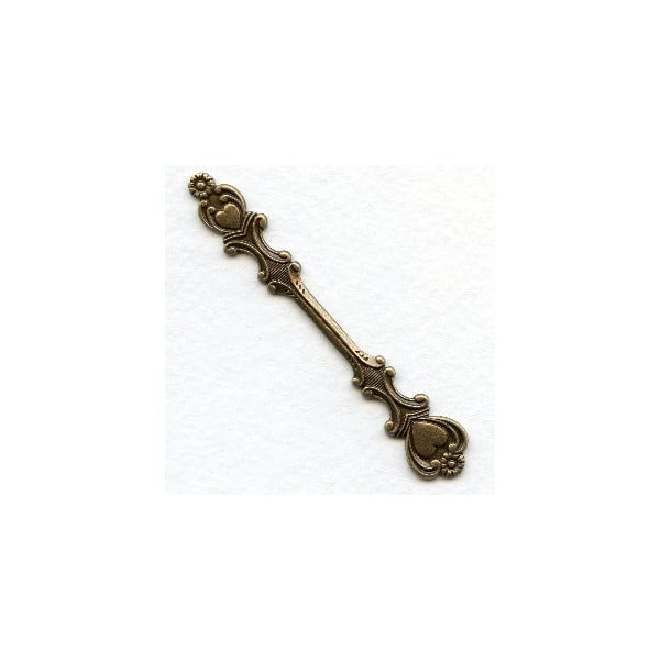 Hearts and Flowers Details Solid Bar Oxidized Brass (1)