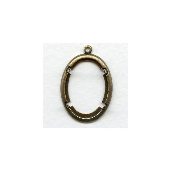 Smooth Edge Oxidized Brass Settings 25x18mm (1)