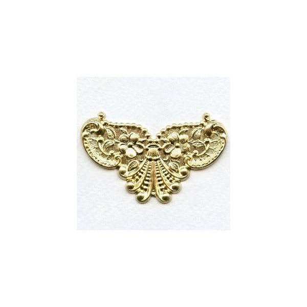 Floral Plaque Raw Brass 67mm (1)