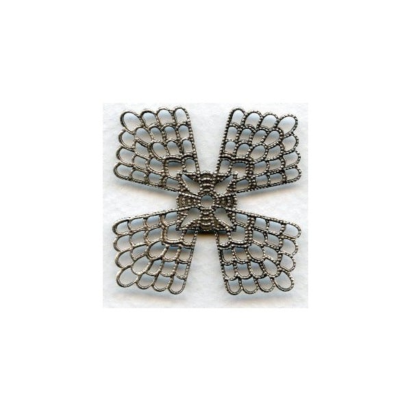 Elegant Flat Setting Filigrees 38mm Oxidized Silver