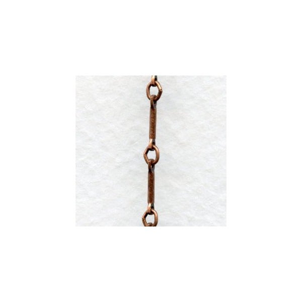 Link and Bar Chain Antique Copper Plated Steel