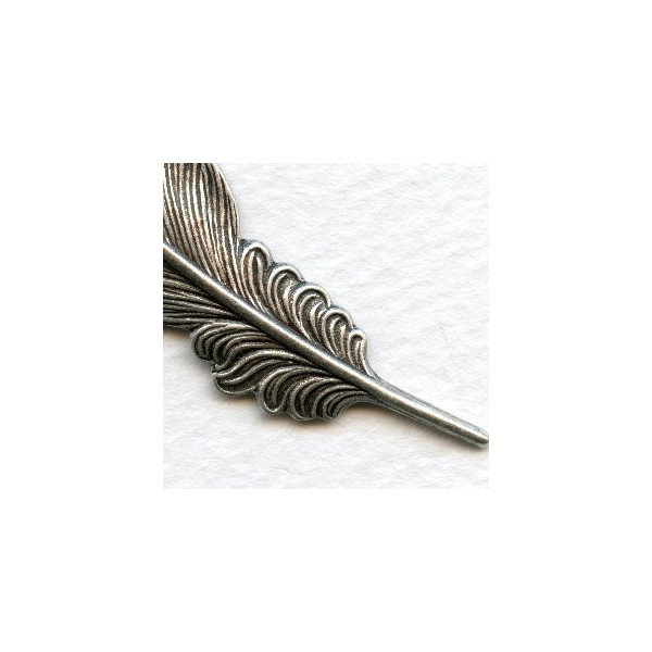 Feather Stamping Oxidized Silver 115mm (1) - Image 2
