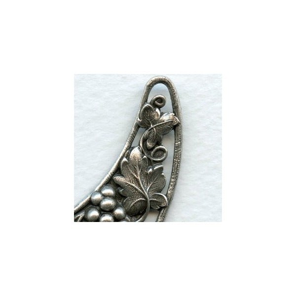 Grapes and Vines Oxidized Silver Necklace Focal (1) - Image 2