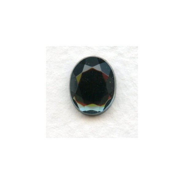 Montana Blue Glass Flat Back Stone 10x8mm Faceted Top (4)